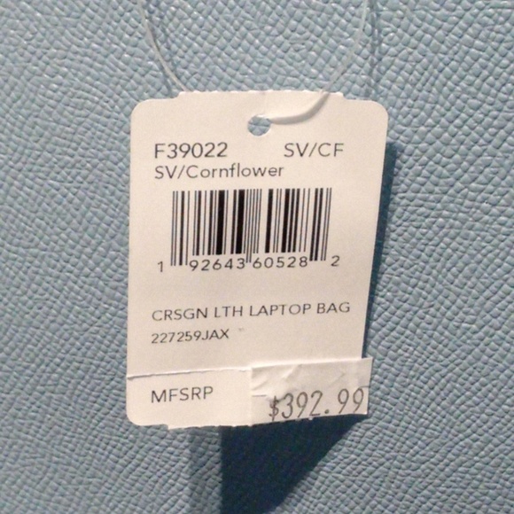 NWT COACH Leather Laptop Briefcase in Cornflower - Picture 3 of 8